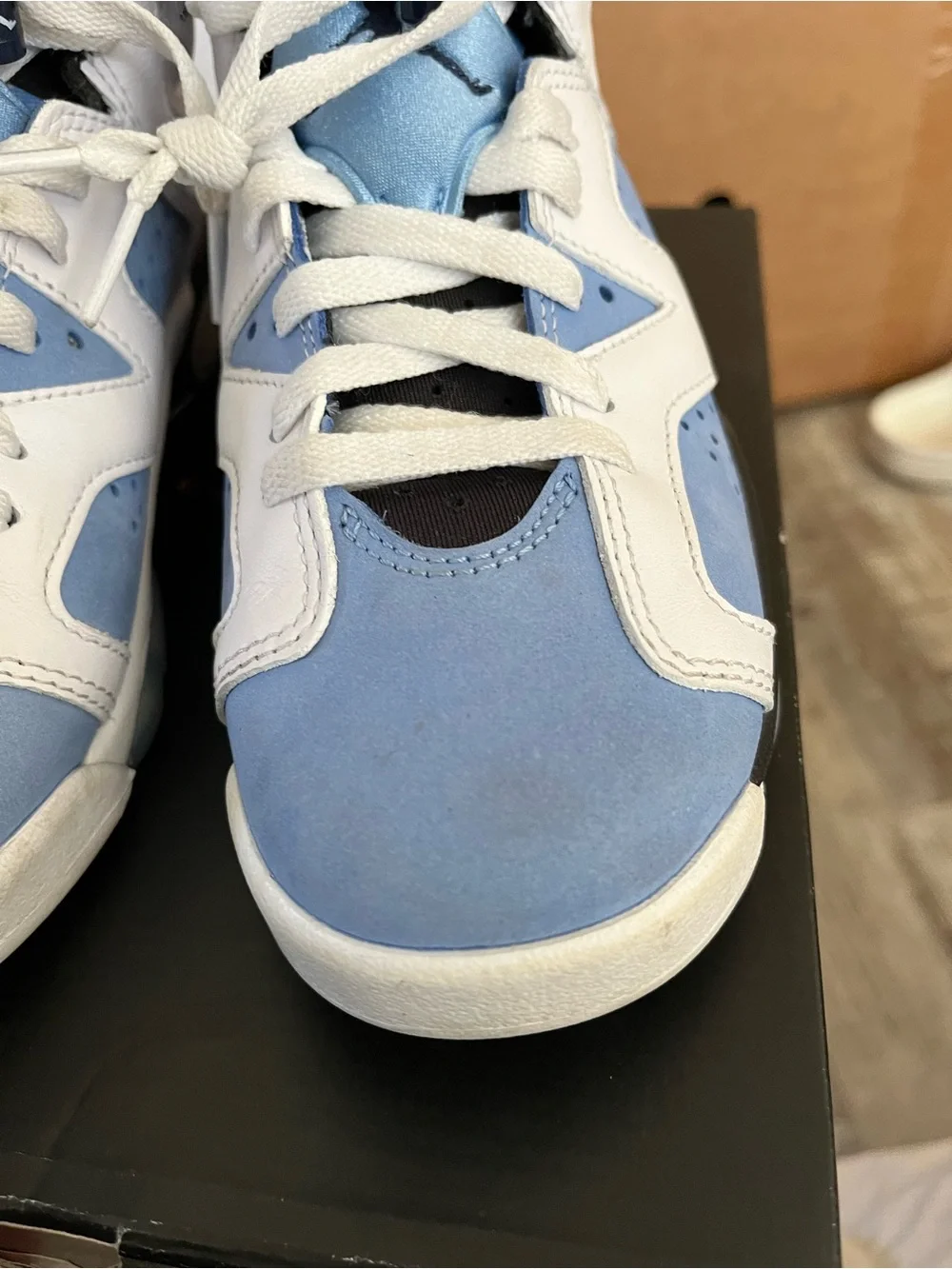 Jordan 6 nlue and white